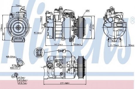 Компресор SAAB 9-5(97-)1.9 TiD(+)[OE 4541207] NISSENS 89208