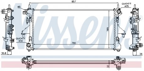 Радіатор FT DUCATO(06-)2.3 JTD(+)[OE 1330.Q2] NISSENS 63556