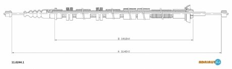 Трос ручного тормоза_fiat stilo all 01- лев. ADRIAUTO 11.0244.1 (фото 1)