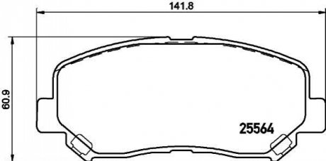 Комплект тормозных колодок, дисковый тормоз HELLA 8DB355020511