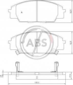 Комплект тормозных колодок, дисковый тормоз A.B.S. 37174 (фото 1)