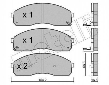 Комплект гальмівних колодок (дискових) 22-0374-0 Metelli 2203740 (фото 1)