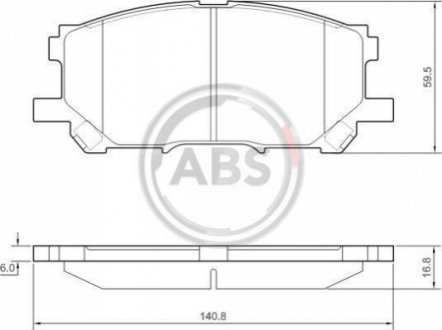 Комплект тормозных колодок, дисковый тормоз A.B.S. 37458