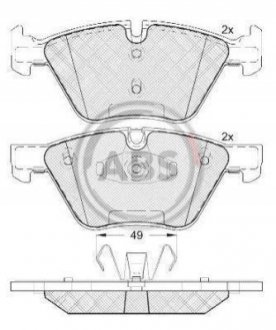 Комплект тормозных колодок, дисковый тормоз A.B.S. 37551