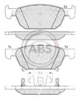 Комплект тормозных колодок, дисковый тормоз A.B.S. 37720
