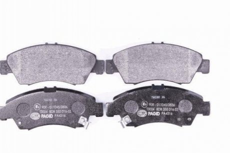Комплект тормозных колодок, дисковый тормоз HELLA 8DB355016-521 (фото 1)