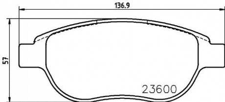 Комплект тормозных колодок, дисковый тормоз HELLA 8DB355018871 (фото 1)