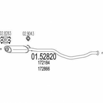 Середня частина вихлопної системи (Резонатор) MTS 01.52820