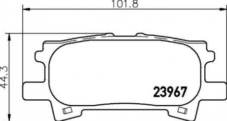 Комплект тормозных колодок, дисковый тормоз HELLA 8DB355010-621 (фото 1)