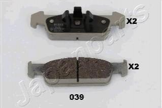 Комплект тормозных колодок дисковый тормоз JAPANPARTS PA039AF