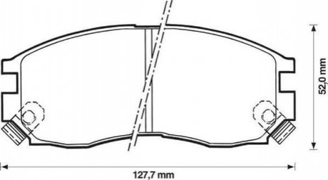 Гальмівні колодки передні Mitsubishi Colt, Eclipse, Galant, Lancer, Carisma / Hyundai Santamo Jurid 572381J (фото 1)