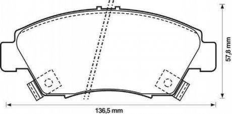 Комплект тормозных колодок дисковый тормоз Jurid 572340J (фото 1)