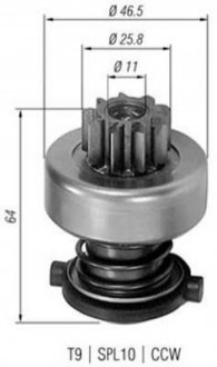 БЕНДИКС СТАРТЕРА (ЗУБ.=9) VW GOLF 1,6D -83 MAGNETI MARELLI 940113020113