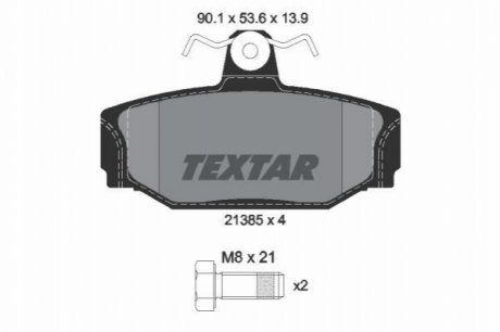 ТОРМОЗНЫЕ КОЛОДКИ ЗАД VOLVO 740, 940-960 R TEXTAR 2138501 (фото 1)