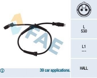 Датчик ABS передній Renault Megane II 02- FAE 78099