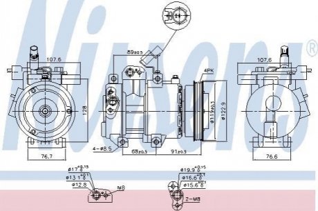 Компресор KIA RIO II (JB) (05-) 1.4 i 16V NISSENS 89279