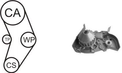 Водяной насос + комплект зубчатого ремня AIRTEX WPK-157702 (фото 1)