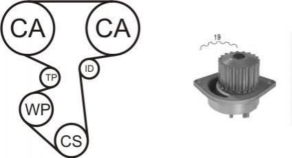 Водяной насос + комплект зубчатого ремня AIRTEX WPK-160002