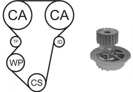Водяний насос + комплект зубчатого ременя AIRTEX WPK-163301