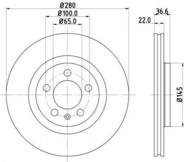 Диск гальмівний з покриттям PRO. передн. HELLA 8DD355105381