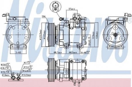 Компресор HYUNDAI H1 (TQ) (07-) 2.5 CRDi NISSENS 890129