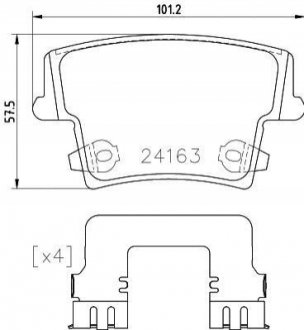 Гальмвн колодки зад. Chrysler 300c 04- HELLA 8DB355025051 (фото 1)