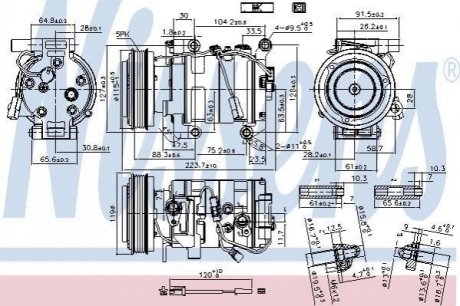 Компрессор кондиционера MAZDA 3 (2004) 2.0 NISSENS 89351