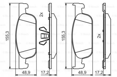 Колодки торм диск передн к-т premium2 BOSCH 0986495424