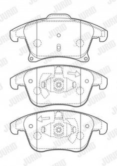 Дисковые тормозные колодки, комплект Jurid 573674J (фото 1)