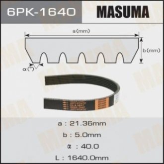 Ремень поликлиновой MASUMA 6PK-1640 (фото 1)