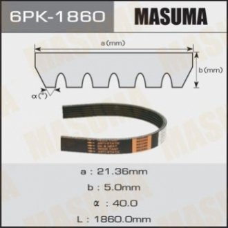 Ремень поликлиновой MASUMA 6PK-1860 (фото 1)