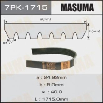 Ремень поликлиновой MASUMA 7PK-1715 (фото 1)