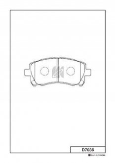 Колодки тормозные дисковые, комплект KASHIYAMA D7036
