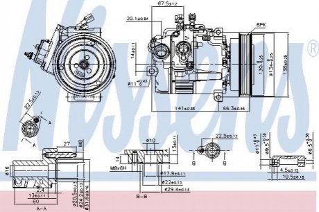 Компрессор системы кондиционирования NISSENS 89462