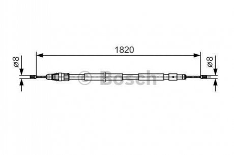 Трос ручного гальма BOSCH 1 987 482 116