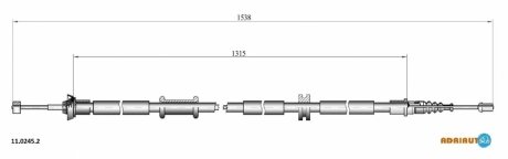 Трос ручного тормоза лев.Linea 07- ADRIAUTO 11.0245.2 (фото 1)