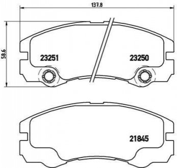 Тормозные колодки дисковые, к-кт. BREMBO P 59 033