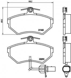 Тормозные колодки дисковые, к-кт. BREMBO P 85 044