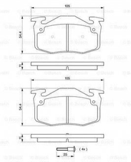 Тормозные колодки дисковые, к-кт. BOSCH 0 986 461 149