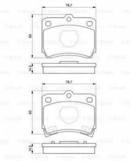 Тормозные колодки дисковые, к-кт. BOSCH 0 986 493 550