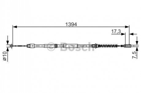 Трос ручного гальма BOSCH 1 987 482 033