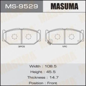 Колодка тормозная MASUMA MS-9529