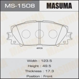 Колодка тормозная MASUMA MS-1508