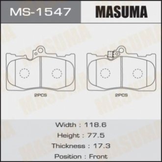 Колодка тормозная MASUMA MS-1547