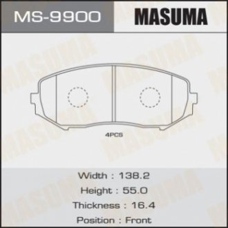 Колодка тормозная MASUMA MS-9900