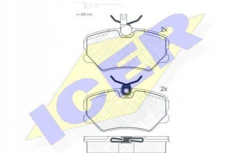 Дисковые тормозные колодки компл. ICER 180696