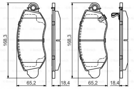 КОЛОДКИ ТОРМОЗНЫЕ ПЕРЕДНИЕ К-КТ BOSCH '0986495443