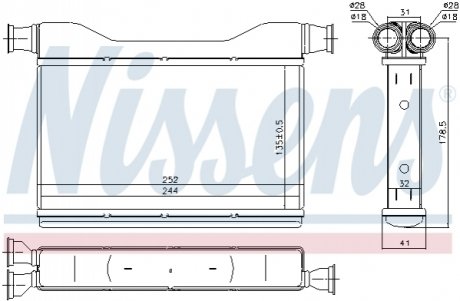 Теплообменник, отопление салона NISSENS 70528