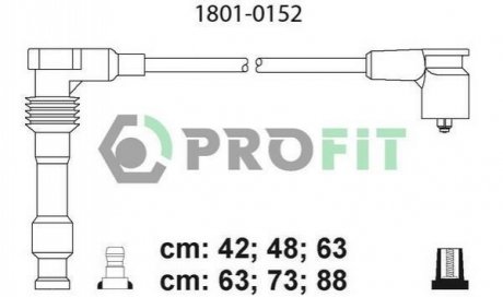 Комплект кабелів високовольтних PROFIT 1801-0152