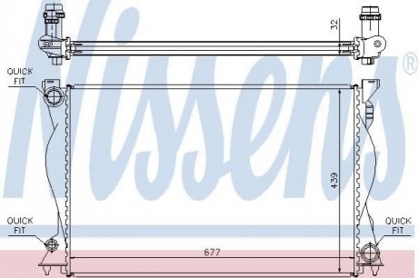 Радіатор охолоджування NISSENS 60234A